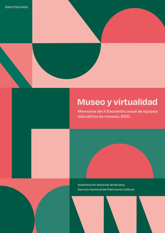 Portada Museo y virtualidad. Formas geométricas en la gama del rosado y el verde